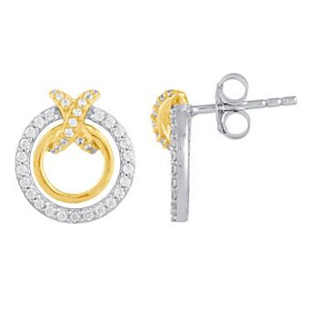 Royal Aura Two-Tone 1/3 Carat T.W. Diamond XO Earrings