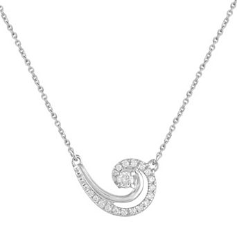 Royal Aura Sterling Silver 1/5 Carat T.W. Open Swirl Necklace