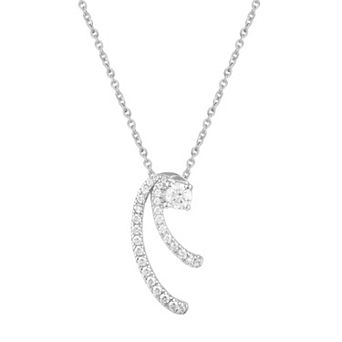 Royal Aura Sterling Silver 1/3 Carat T.W. Diamond Swirl Necklace