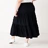 Juniors' Plus Size SO® Tiered Midi Skirt