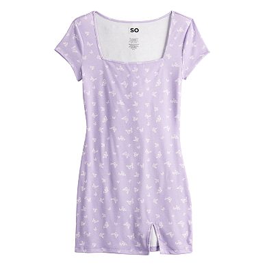 Juniors' SO® Square Neck Bodycon Mini Dress