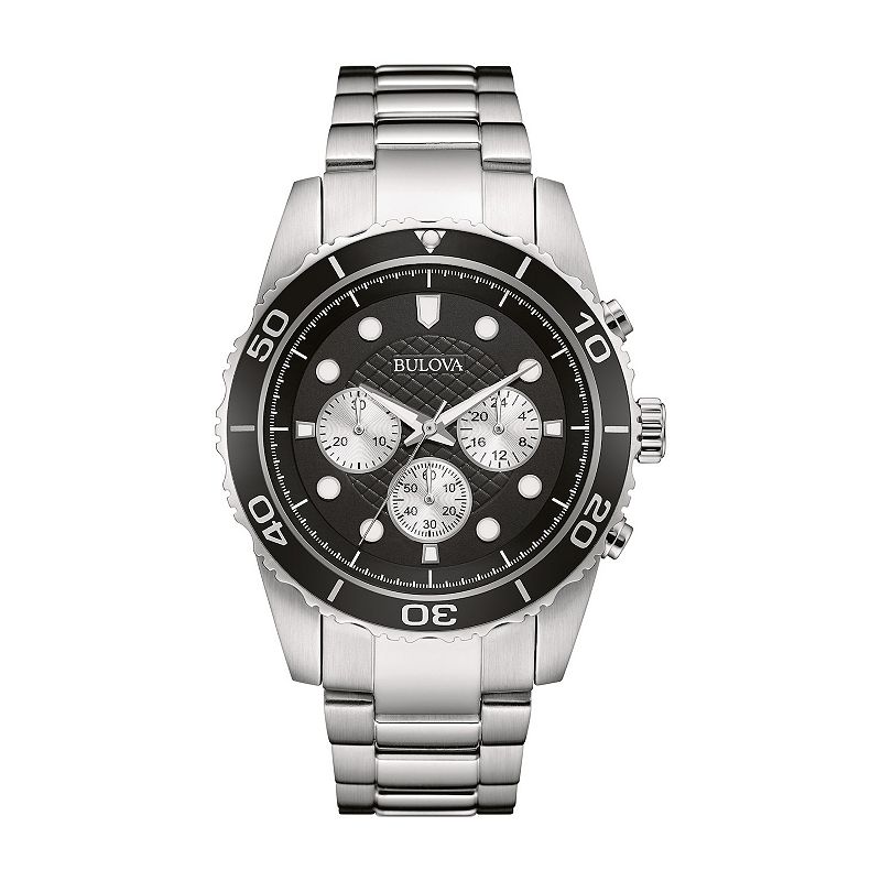 Bulova Men's Chronograph Stainless Steel Watch - 98A154, Size: Large, Silver Tone