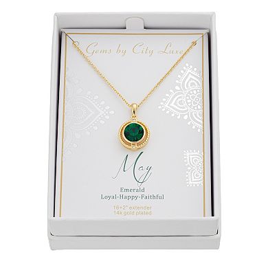 City Luxe Crystal Birthstone Pendant Necklace