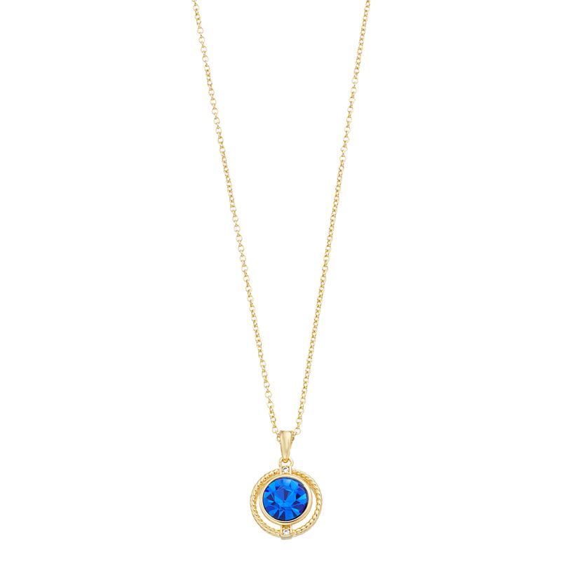 City Luxe Crystal Birthstone Pendant Necklace, Womens, Blue
