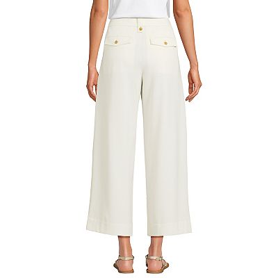 Women's Lands' End Soft Polish High Rise Wide Leg Crop Pants