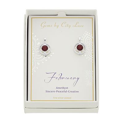 City Luxe Cubic Zirconia Simulated Birthstone Drop Earrings