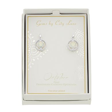 City Luxe Cubic Zirconia Simulated Birthstone Drop Earrings