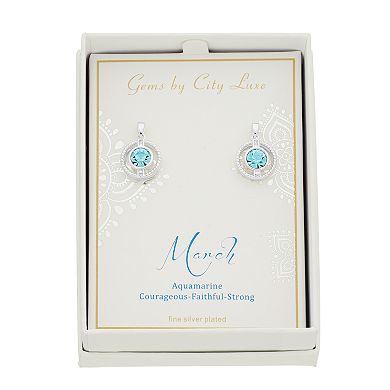 City Luxe Cubic Zirconia Simulated Birthstone Drop Earrings