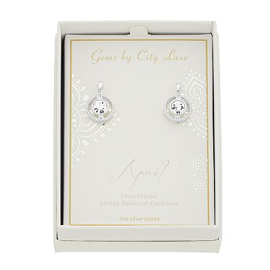 City Luxe Cubic Zirconia Simulated Birthstone Drop Earrings