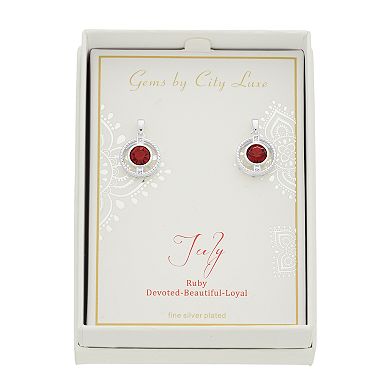 City Luxe Cubic Zirconia Simulated Birthstone Drop Earrings