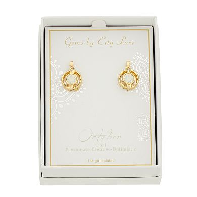 City Luxe Cubic Zirconia Simulated Birthstone Drop Earrings