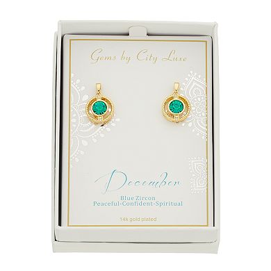 City Luxe Cubic Zirconia Simulated Birthstone Drop Earrings