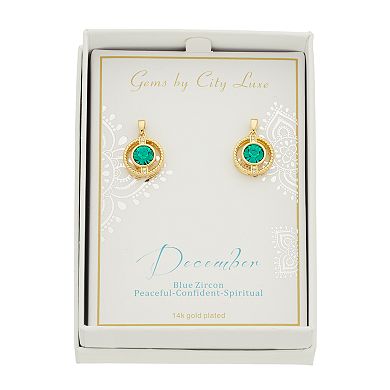 City Luxe Cubic Zirconia Simulated Birthstone Drop Earrings