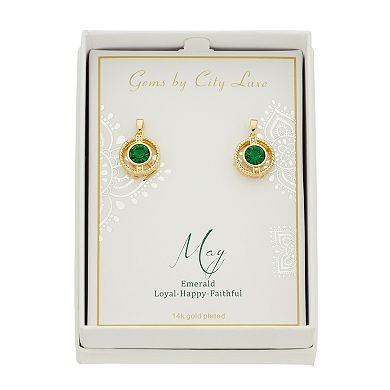 City Luxe Cubic Zirconia Simulated Birthstone Drop Earrings