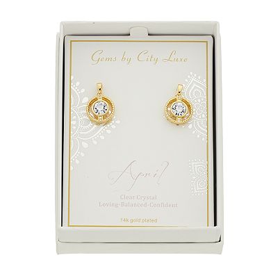 City Luxe Cubic Zirconia Simulated Birthstone Drop Earrings