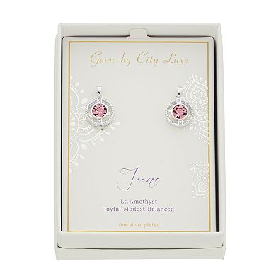 City Luxe Cubic Zirconia Simulated Birthstone Drop Earrings