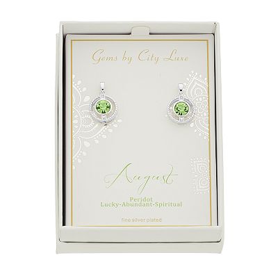 City Luxe Cubic Zirconia Simulated Birthstone Drop Earrings
