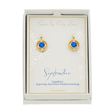 City Luxe Cubic Zirconia Simulated Birthstone Drop Earrings