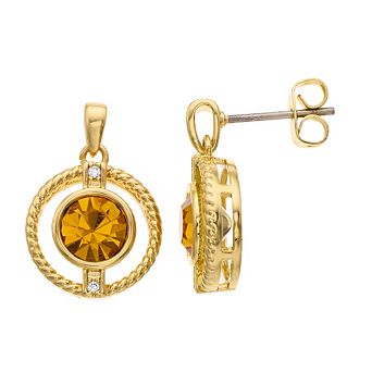 City Luxe Cubic Zirconia Simulated Birthstone Drop Earrings