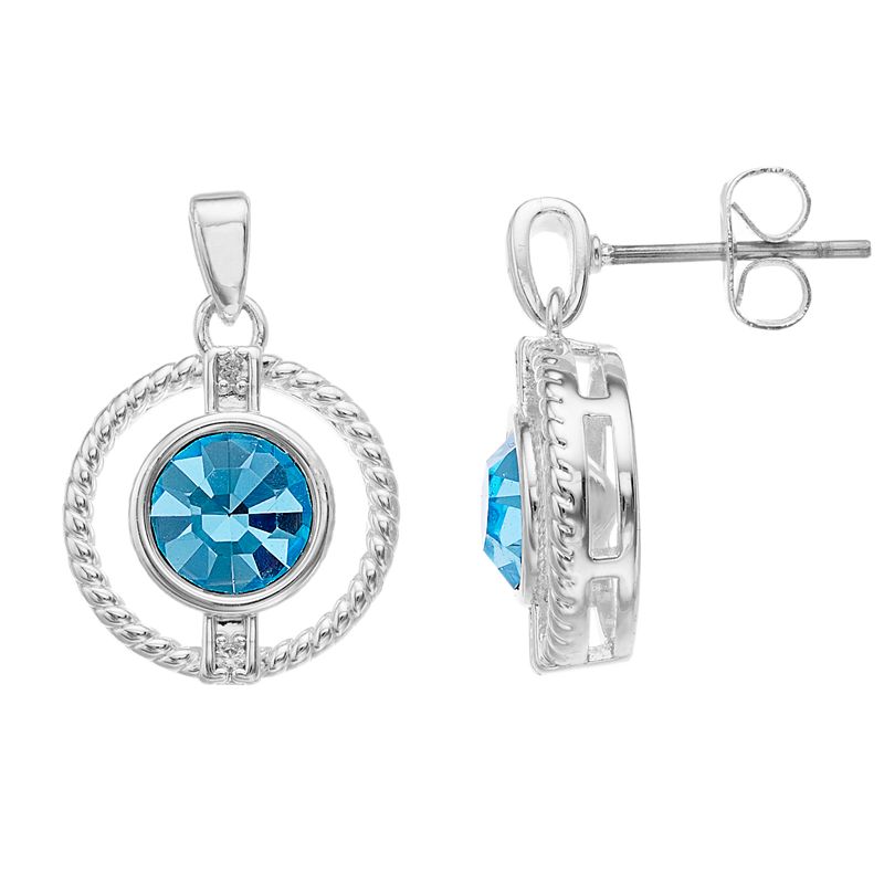 City Luxe Cubic Zirconia Simulated Birthstone Drop Earrings, Womens, Blue