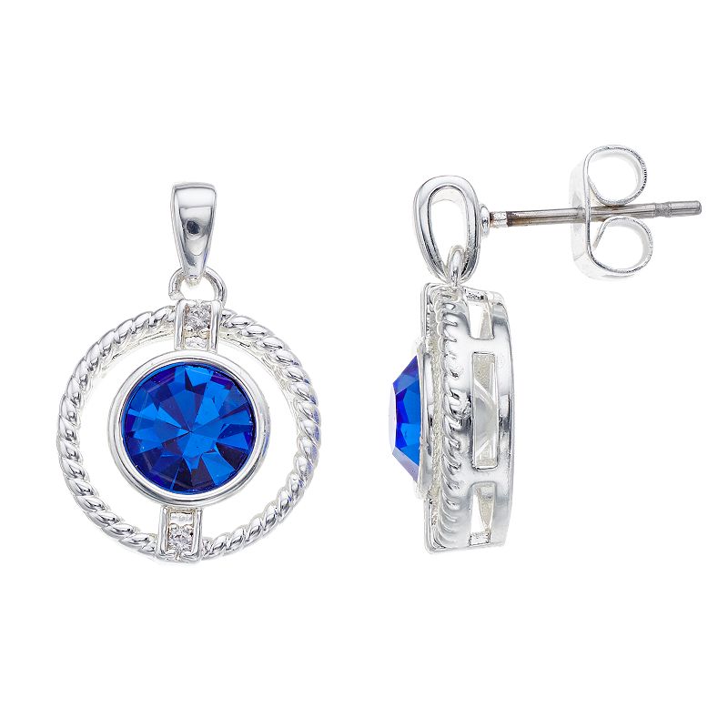City Luxe Cubic Zirconia Simulated Birthstone Drop Earrings, Womens, Blue