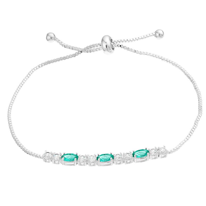 City Luxe Cubic Zirconia Simulated Birthstone Adjustable Bracelet, Womens,