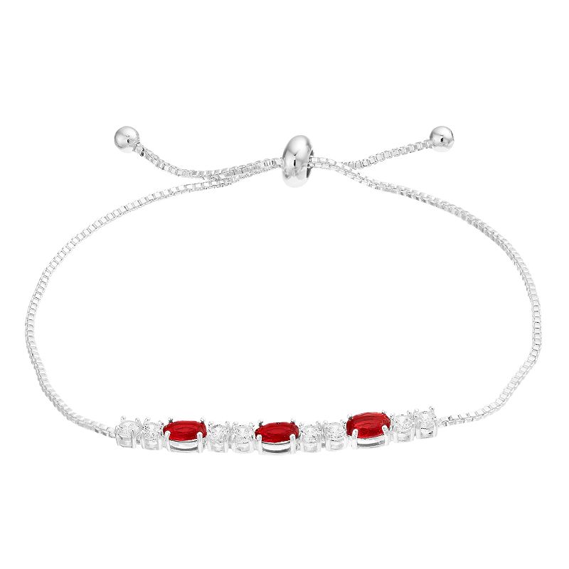 City Luxe Cubic Zirconia Simulated Birthstone Adjustable Bracelet, Womens,