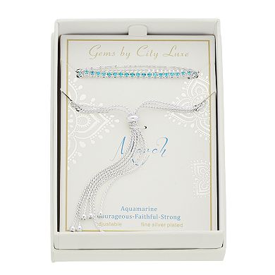 City Luxe Crystal Simulated Birthstone Multi-Strand Adjustable Chain Bracelet