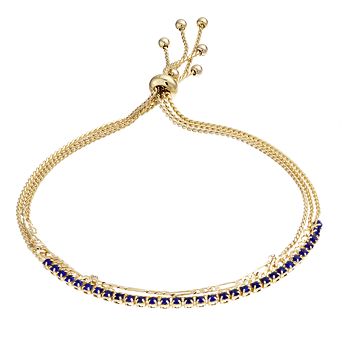 City Luxe Crystal Simulated Birthstone Multi-Strand Adjustable Chain Bracelet
