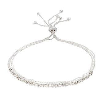 City Luxe Crystal Simulated Birthstone Multi-Strand Adjustable Chain Bracelet