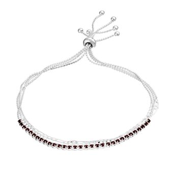 City Luxe Crystal Simulated Birthstone Multi-Strand Adjustable Chain Bracelet