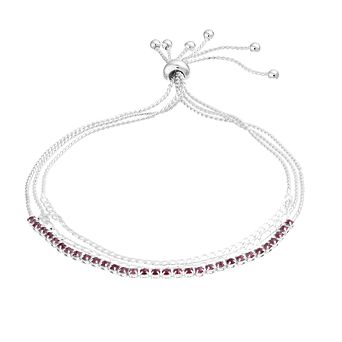 City Luxe Crystal Simulated Birthstone Multi-Strand Adjustable Chain Bracelet