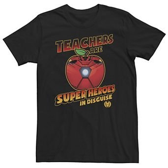 Big & Tall Marvel Teachers Are Super Heroes In Disguise Iron Man Tee