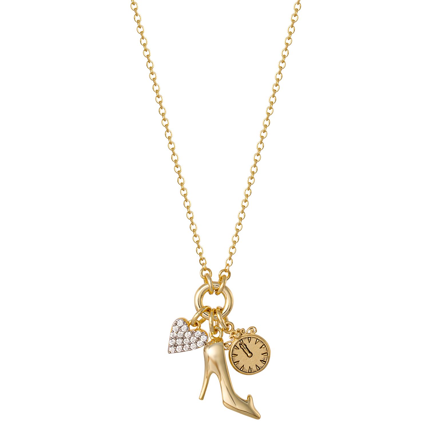 Image for Disney Princess Cinderella 18k Gold Plated Charm Necklace at Kohl's.