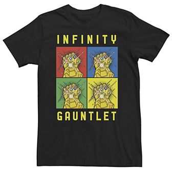 Big & Tall Marvel Avengers Infinity Gauntlet Pop Art Box Up Tee
