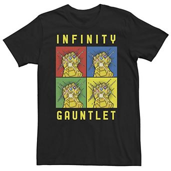Big & Tall Marvel Avengers Infinity Gauntlet Pop Art Box Up Tee