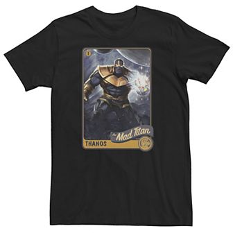 Big & Tall Marvel Avengers Thanos The Mad Titan Trading Card Tee