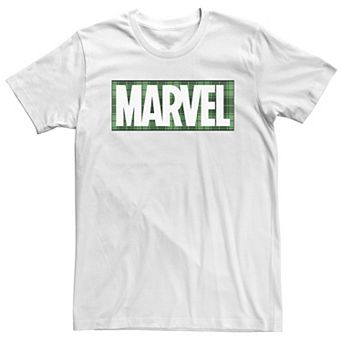 Big & Tall Marvel Comics St. Patrick's Day Plaid Logo Tee