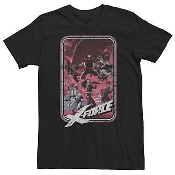 Big & Tall Marvel X-Force Group Shot Action Pose Poster Tee