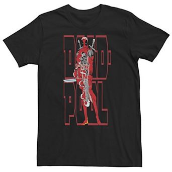 Big & Tall Deadpool Word Stack Portrait Over Lay Tee