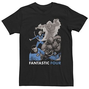 Big & Tall Marvel Fantastic Four Group Shot Fight Mode Poster Tee