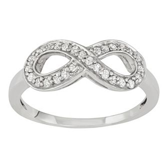 HDI Sterling Silver 1/4 Carat T.W. Diamond Infinity Ring