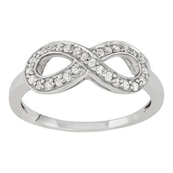HDI Sterling Silver 1/4 Carat T.W. Diamond Infinity Ring