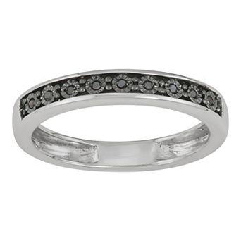 HDI Sterling Silver & Black Diamond Accent Band