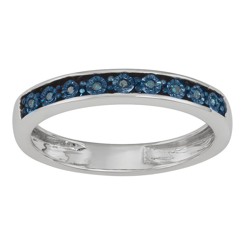 HDI Sterling Silver & Blue Diamond Accent Band, Women's, Size: 7