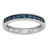 Sterling Silver & Blue Diamond Accent Band
