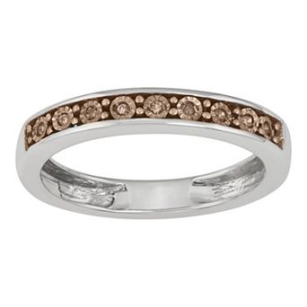 HDI Sterling Silver & Brown Diamond Accent Band