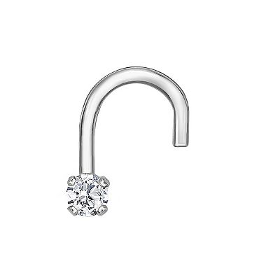 Lila Moon 14k Gold 1.7 mm Diamond Accent Curved Nose Stud