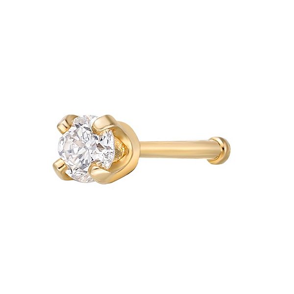 Lila Moon 14k Gold 2.7 mm Diamond Accent Nose Stud