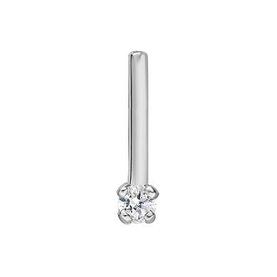 Lila Moon 14k Gold Diamond Accent L-Shape Nose Stud